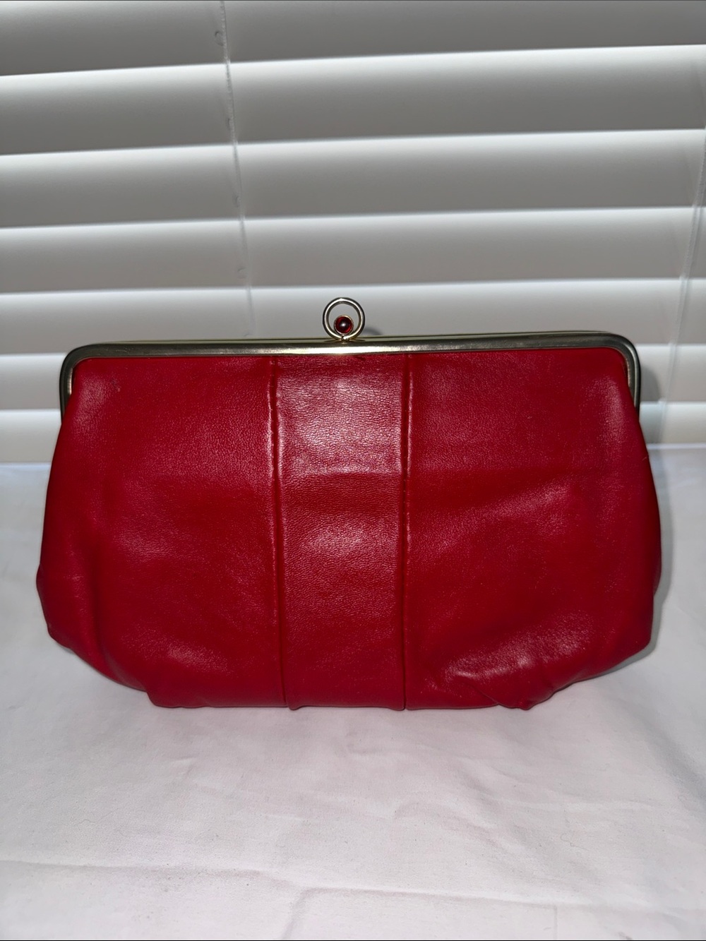 Vintage Made in Italy Red Clutch Genuine Leather